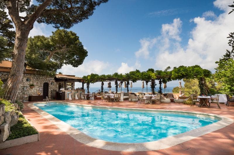 The heated pool at noon