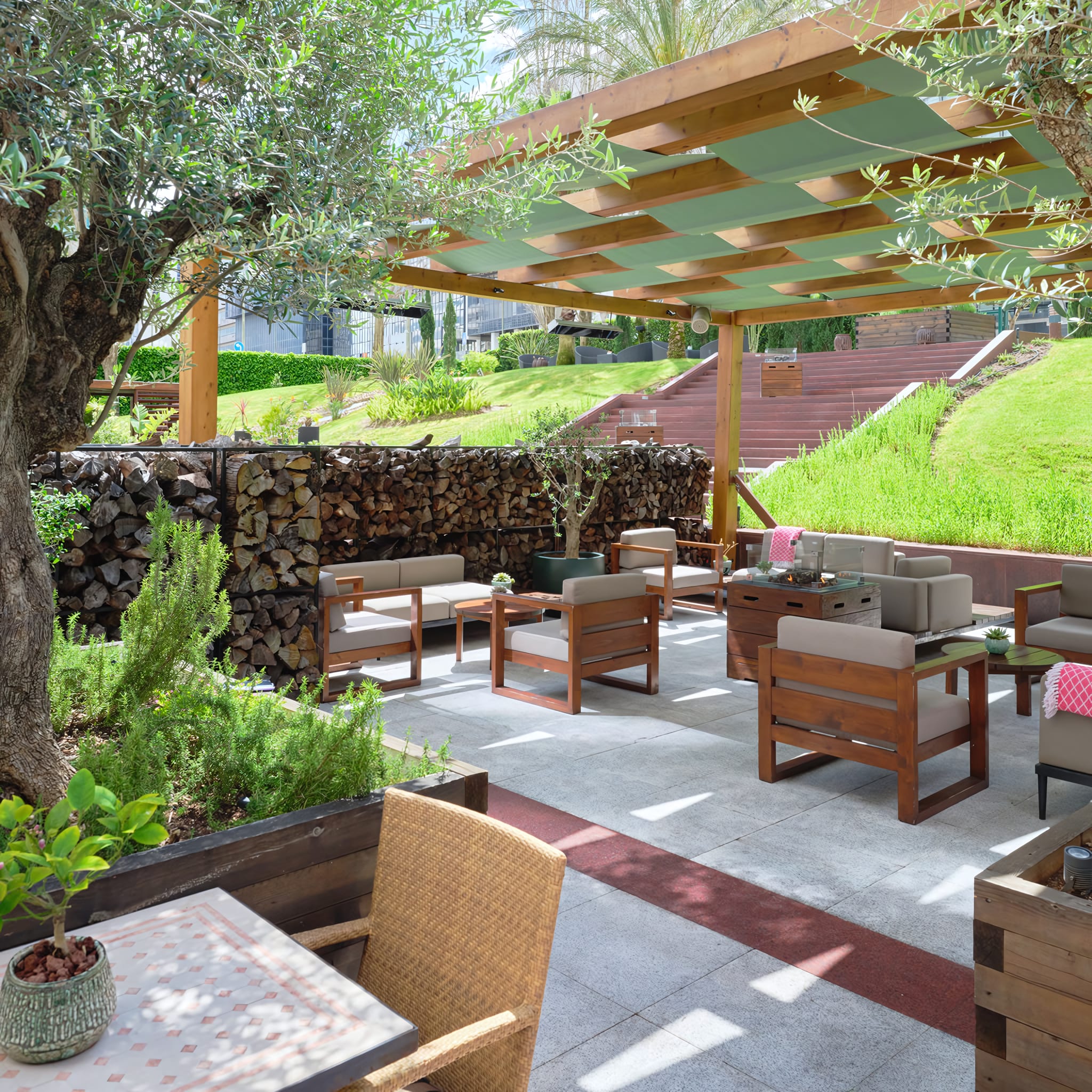 Breakfast under the olive trees at Olivae