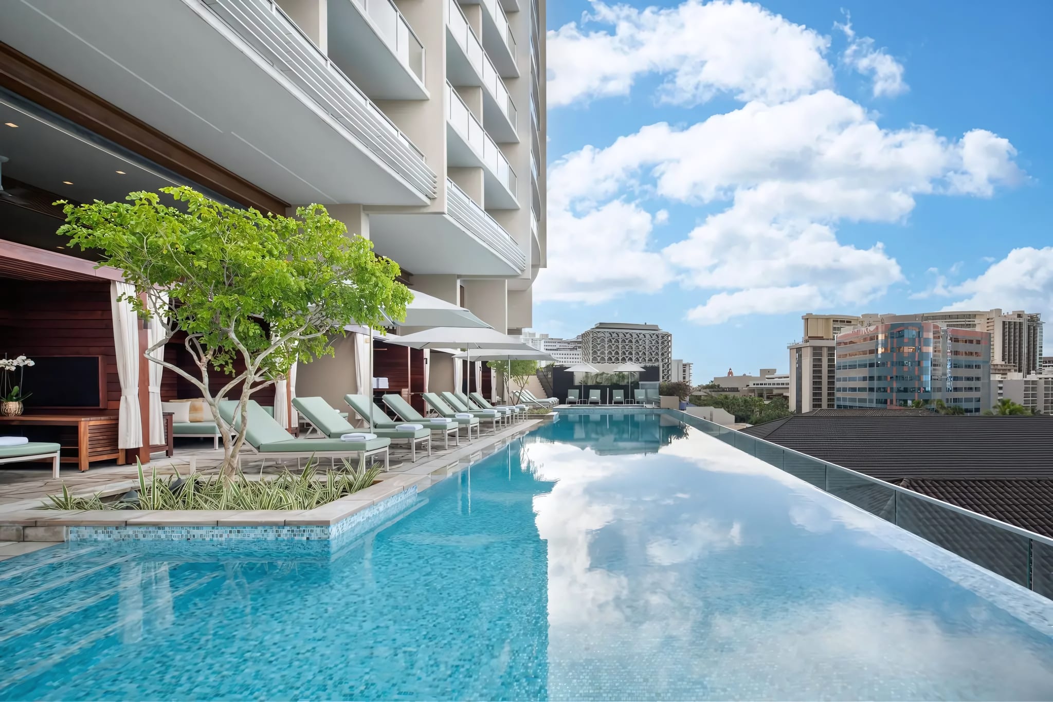 Two Outdoor Pools Facing the Ocean