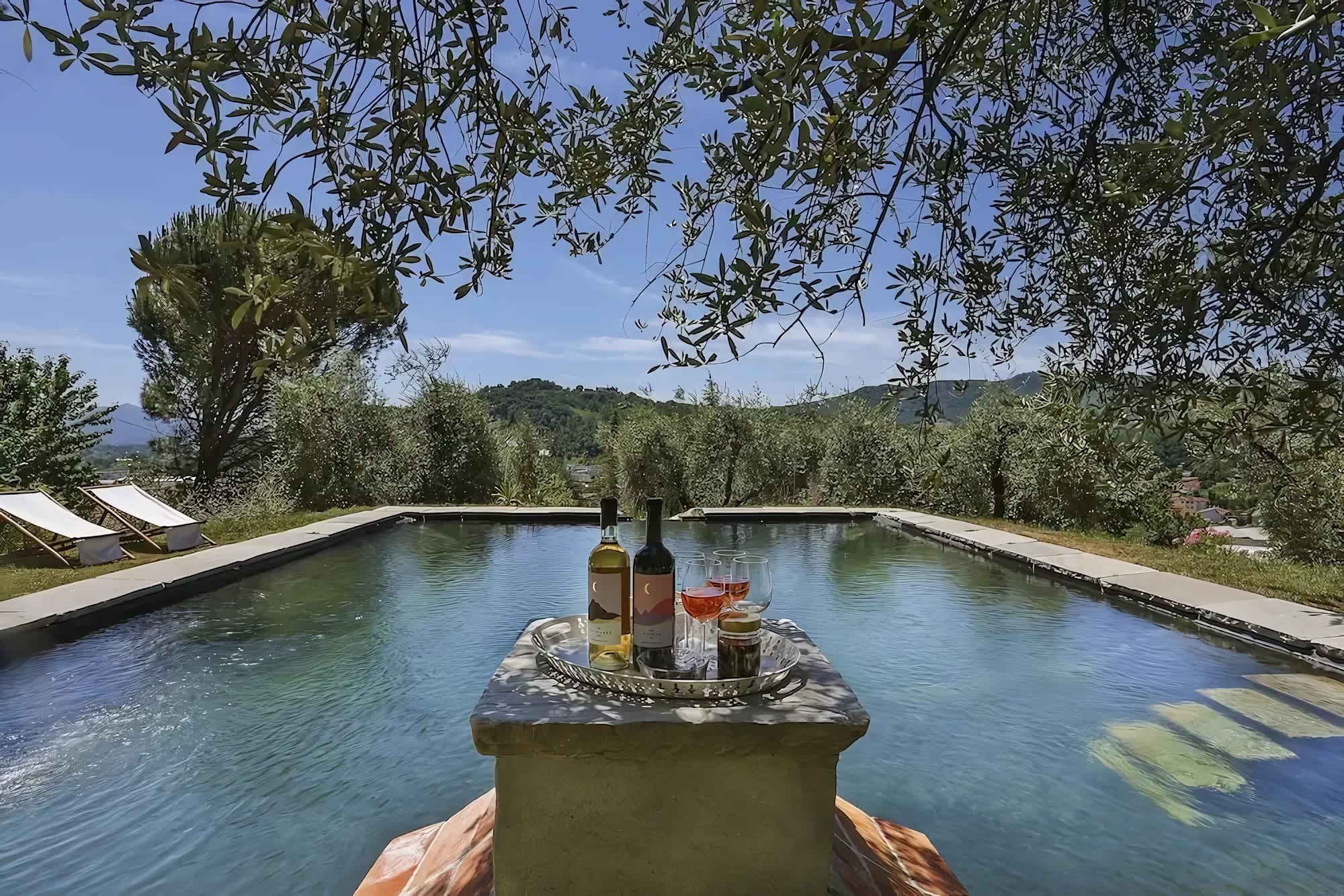 A Pool Set Among Private Gardens