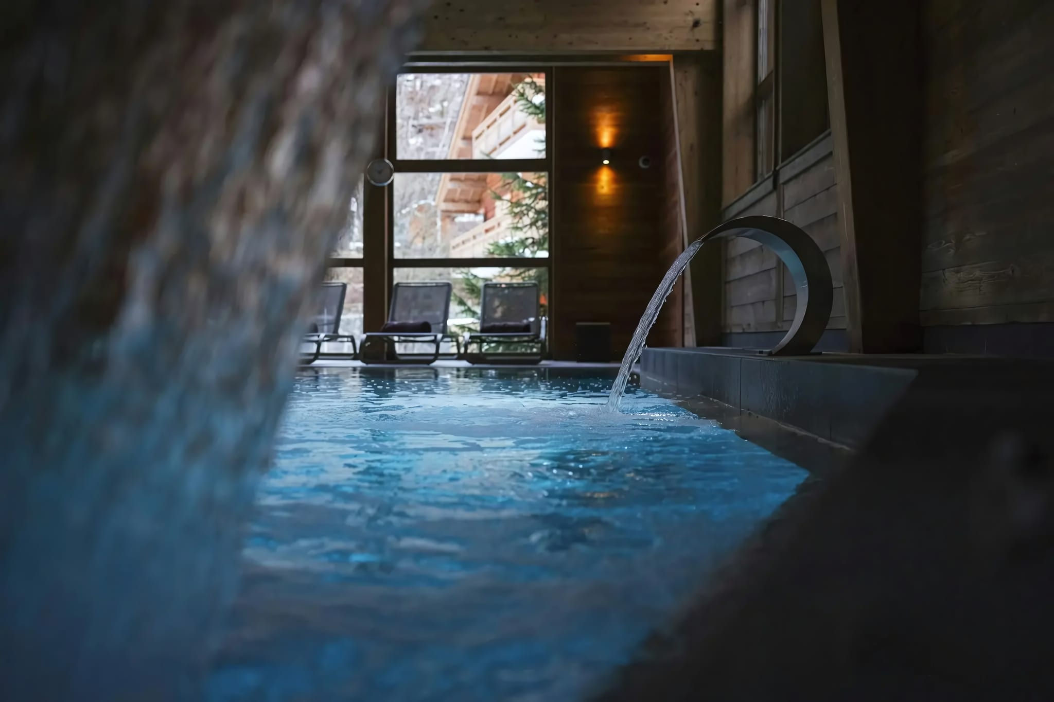 An Indoor-Outdoor Pool at Cristal Spa