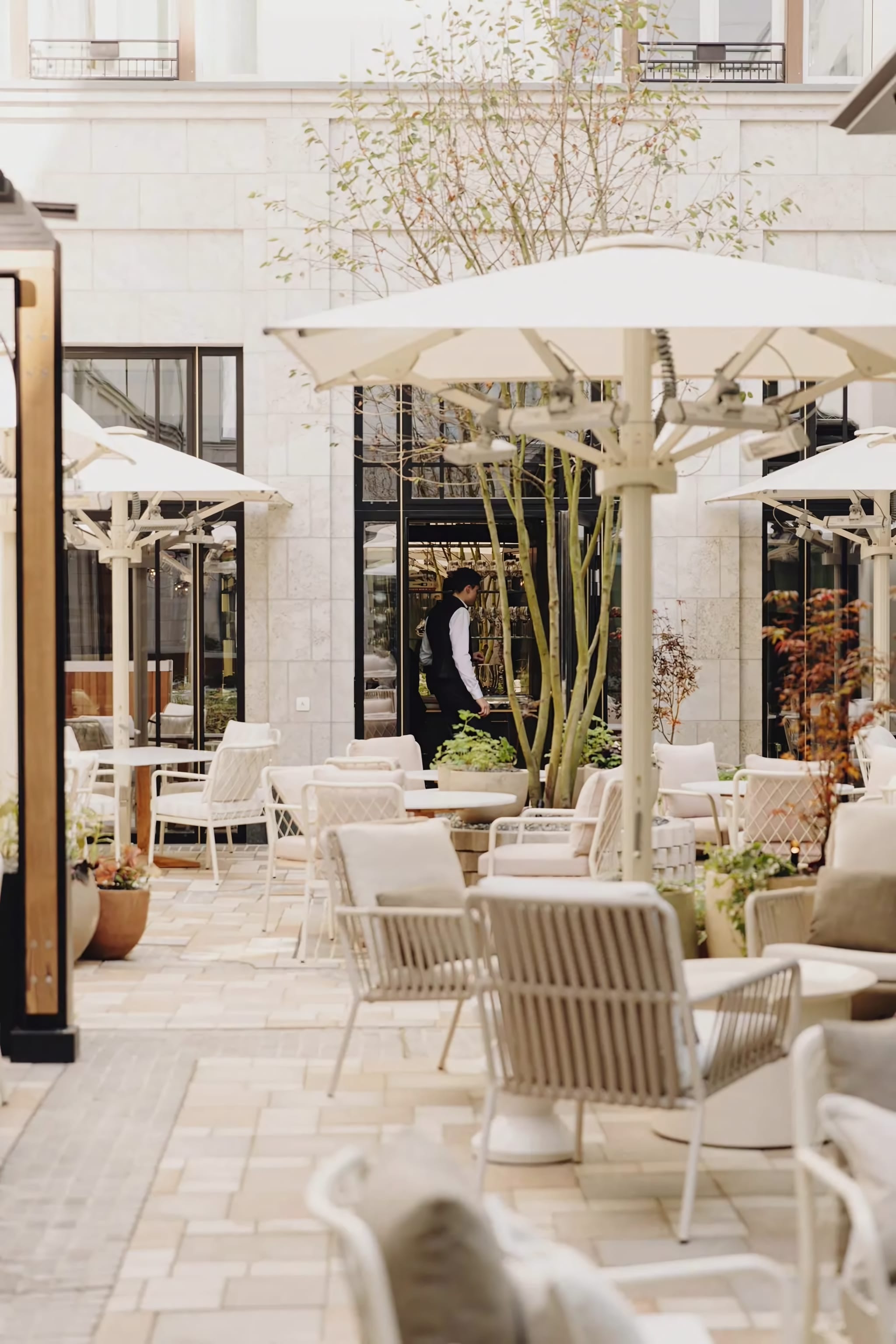 Open-Air Dining in a Secluded Courtyard