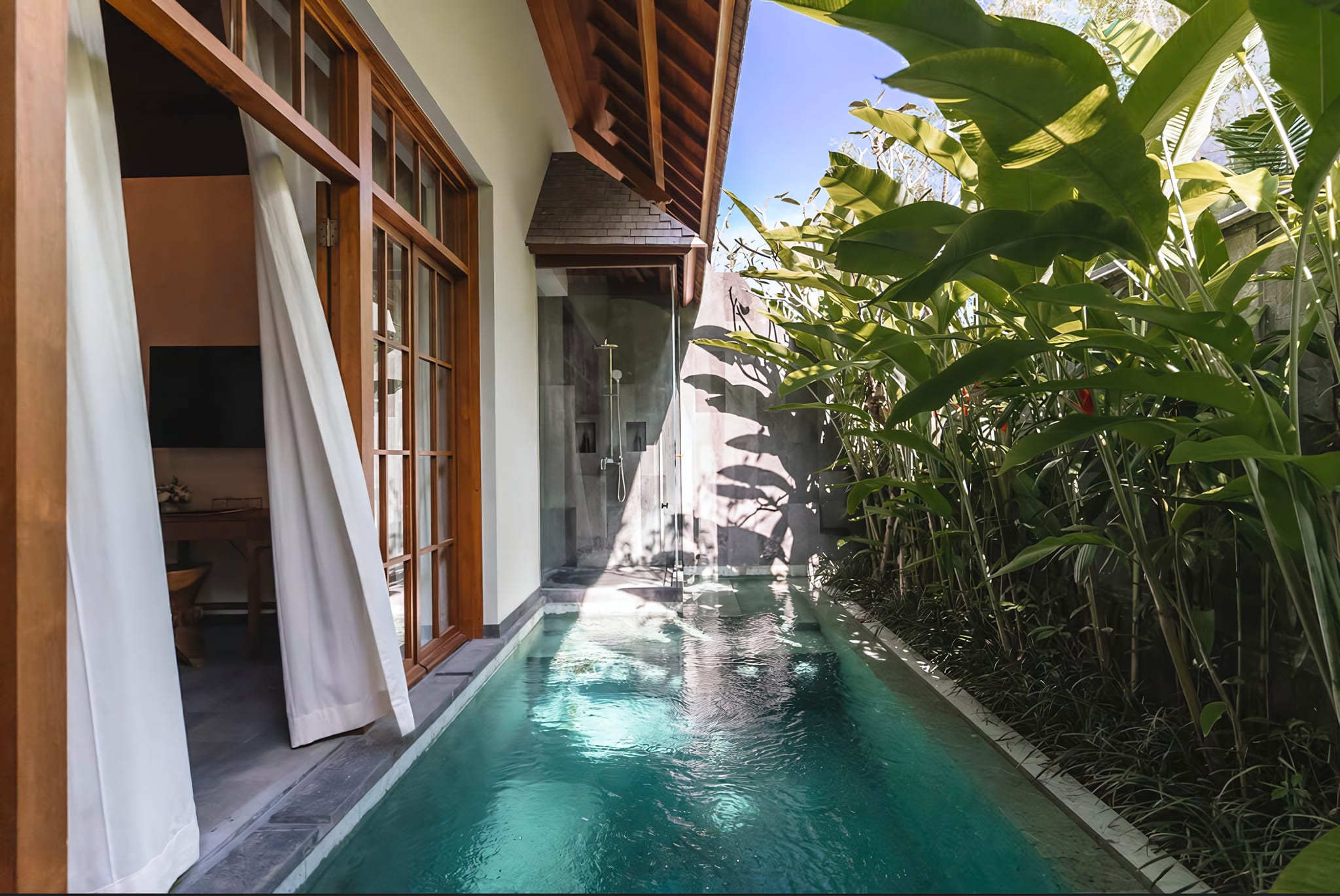 Private Plunge Pool Beneath a Tropical Garden