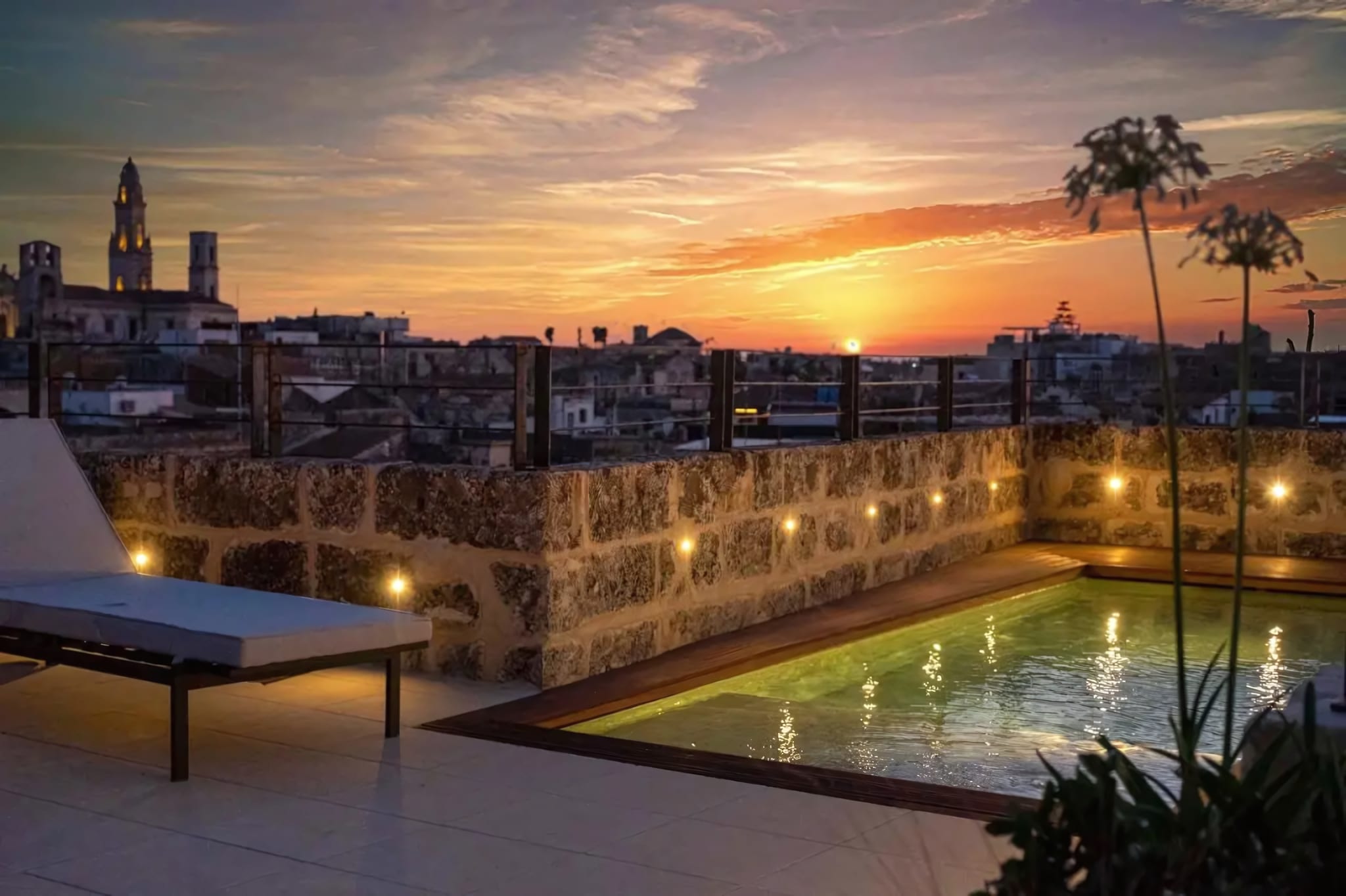 Rooftop Pool Over Lecce's Rooftops