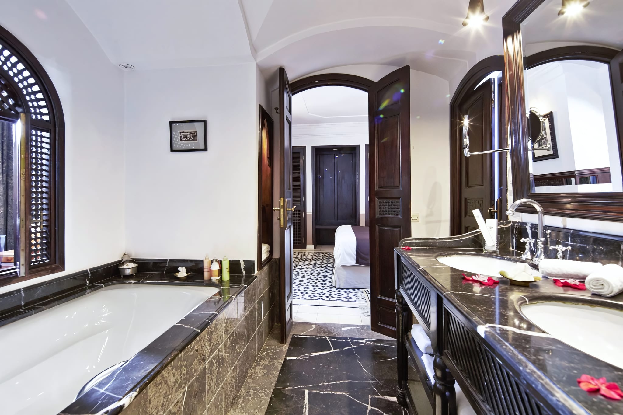 A Traditional Hammam of Black Marble