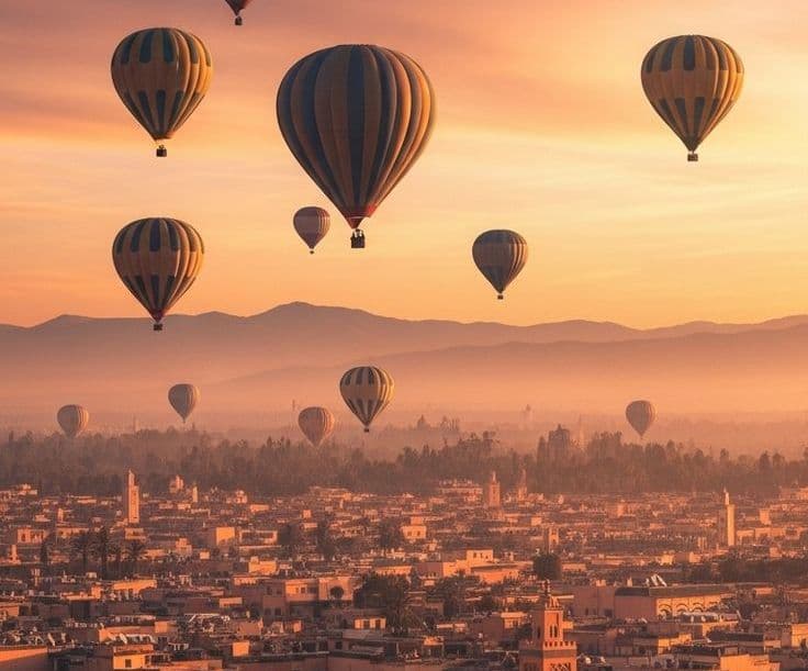 Hot air balloon over the Atlas